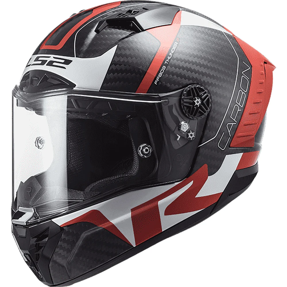 CASCO CERRADO LS2 THUNDER C RACING 1 S ROJ/BCO FF805