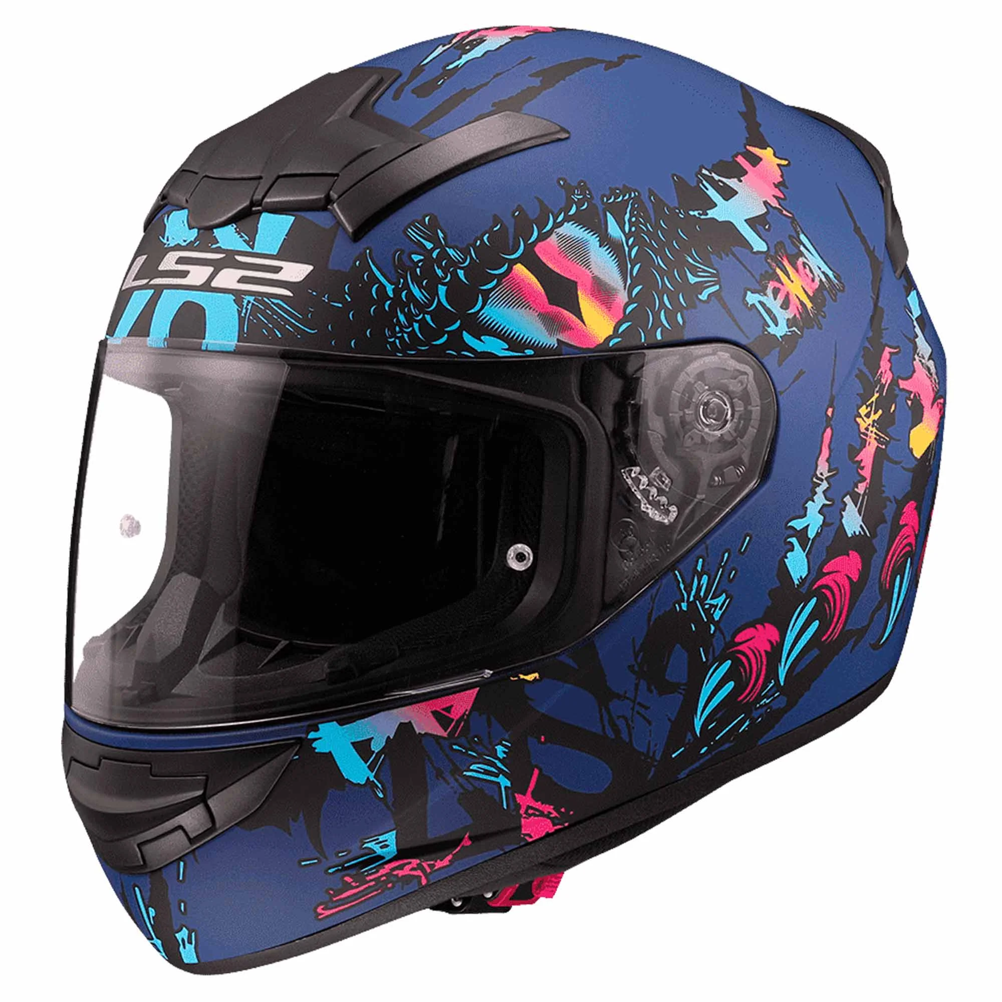 CASCO CERRADO LS2 ROOKIE DEMON XXL AZL/NGO/MATE FF352
