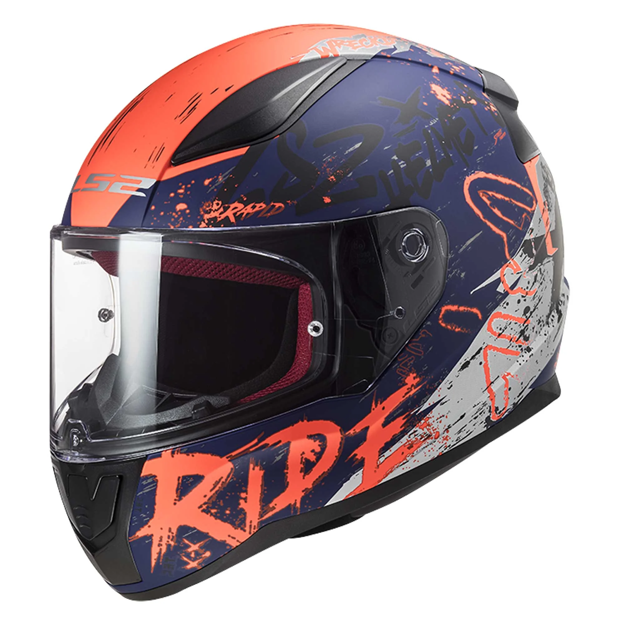 CASCO CERRADO LS2 RAPID II NAUGHTY M AZL MATE/NJA FLUO FF353
