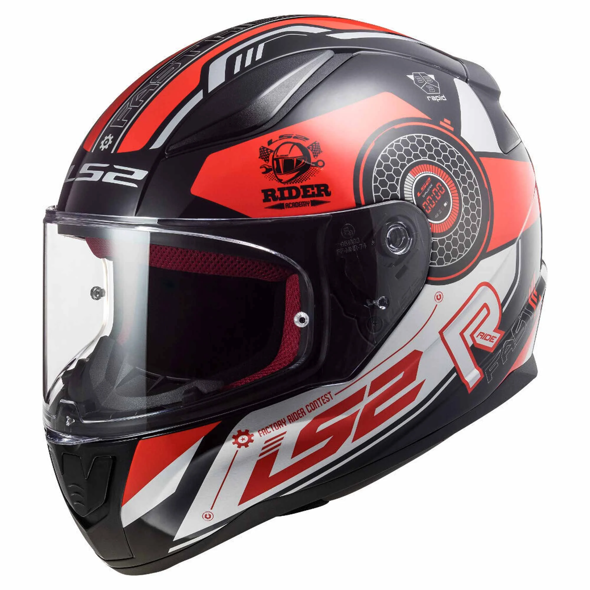 CASCO CERRADO LS2 RAPID II STRATUS M NGO/ROJ/PLA FF353