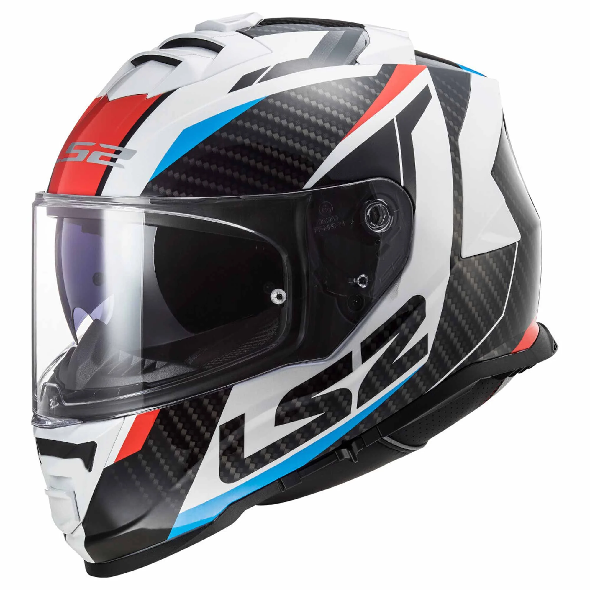 CASCO CERRADO LS2 STORM II RACER L BCO/ROJ/NGO/AZL FF800