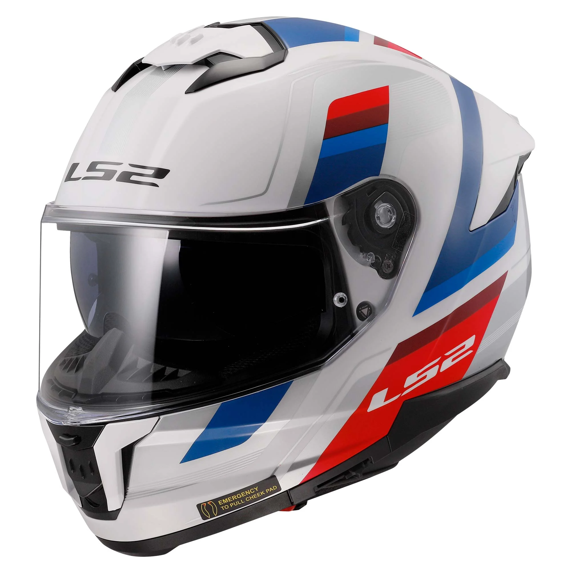 CASCO CERRADO LS2 STREAM II VINTAGE L BCO/AZL/ROJ FF808