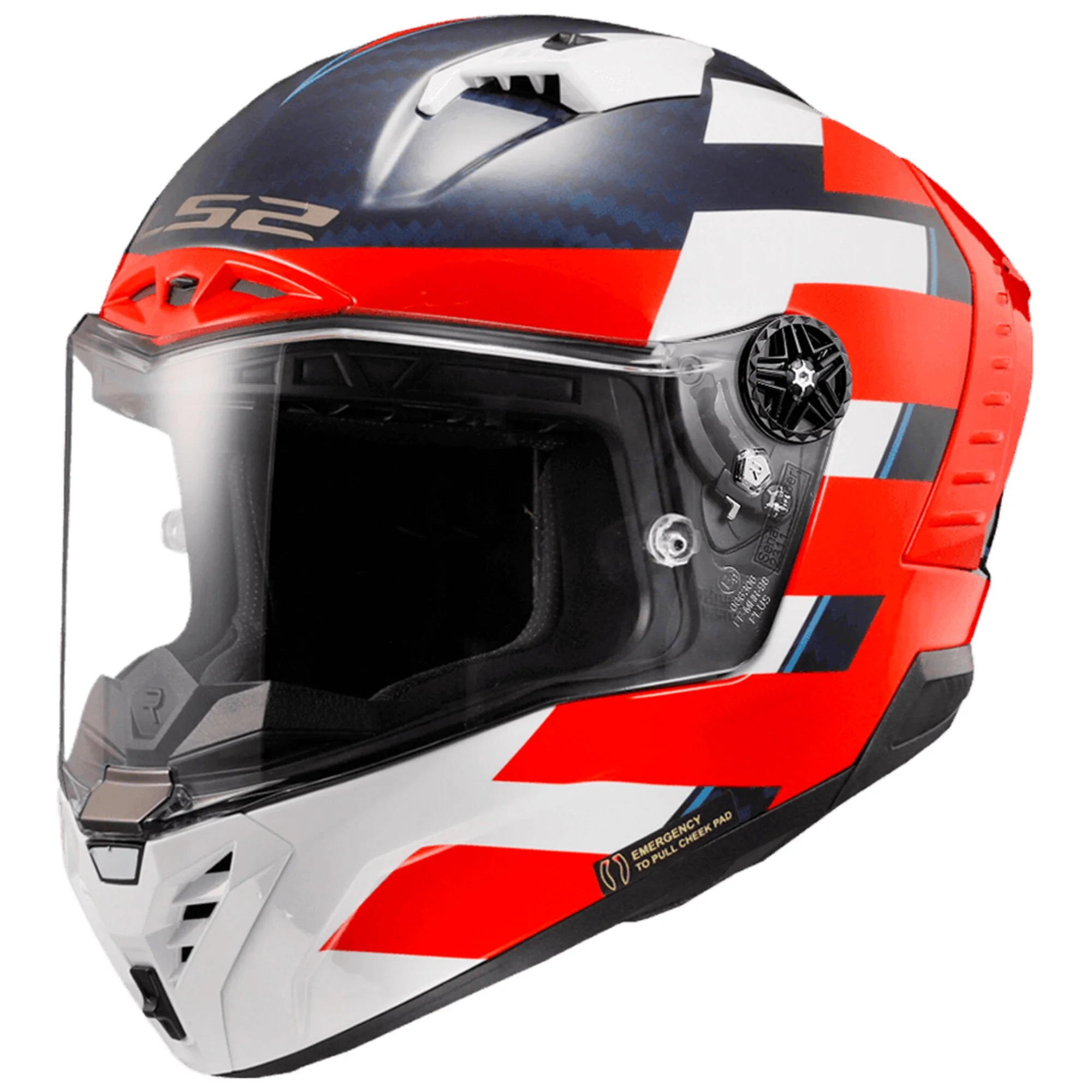 CASCO CERRADO LS2 THUNDER C ALLIANCE L ROJ/AZL/BCO FF805