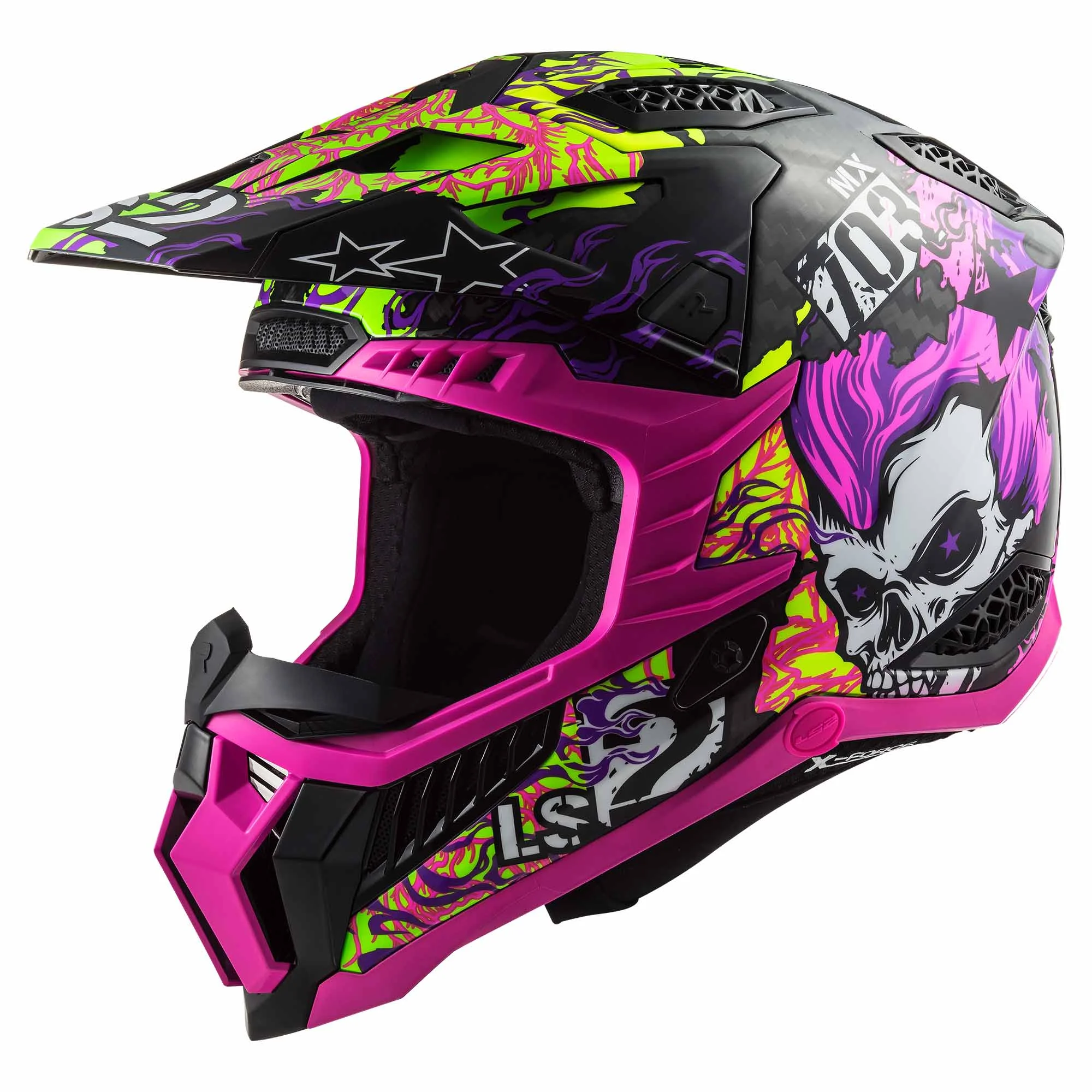 CASCO CROSS LS2 X-FORCE FIRESKULL L VIOLETA MX703