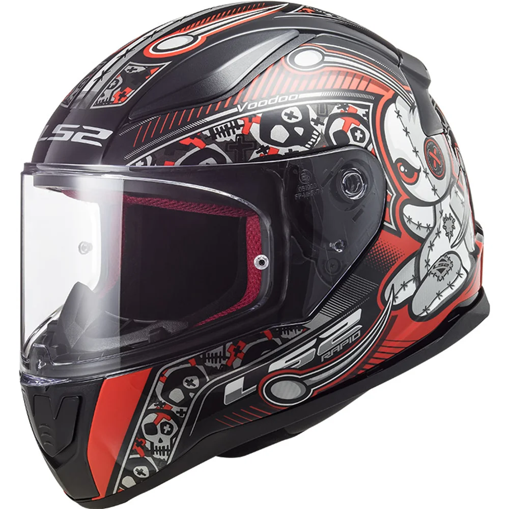 CASCO JUNIOR LS2 RAPID MINI VOODOO S NGO/ROJ CERRADO FF353
