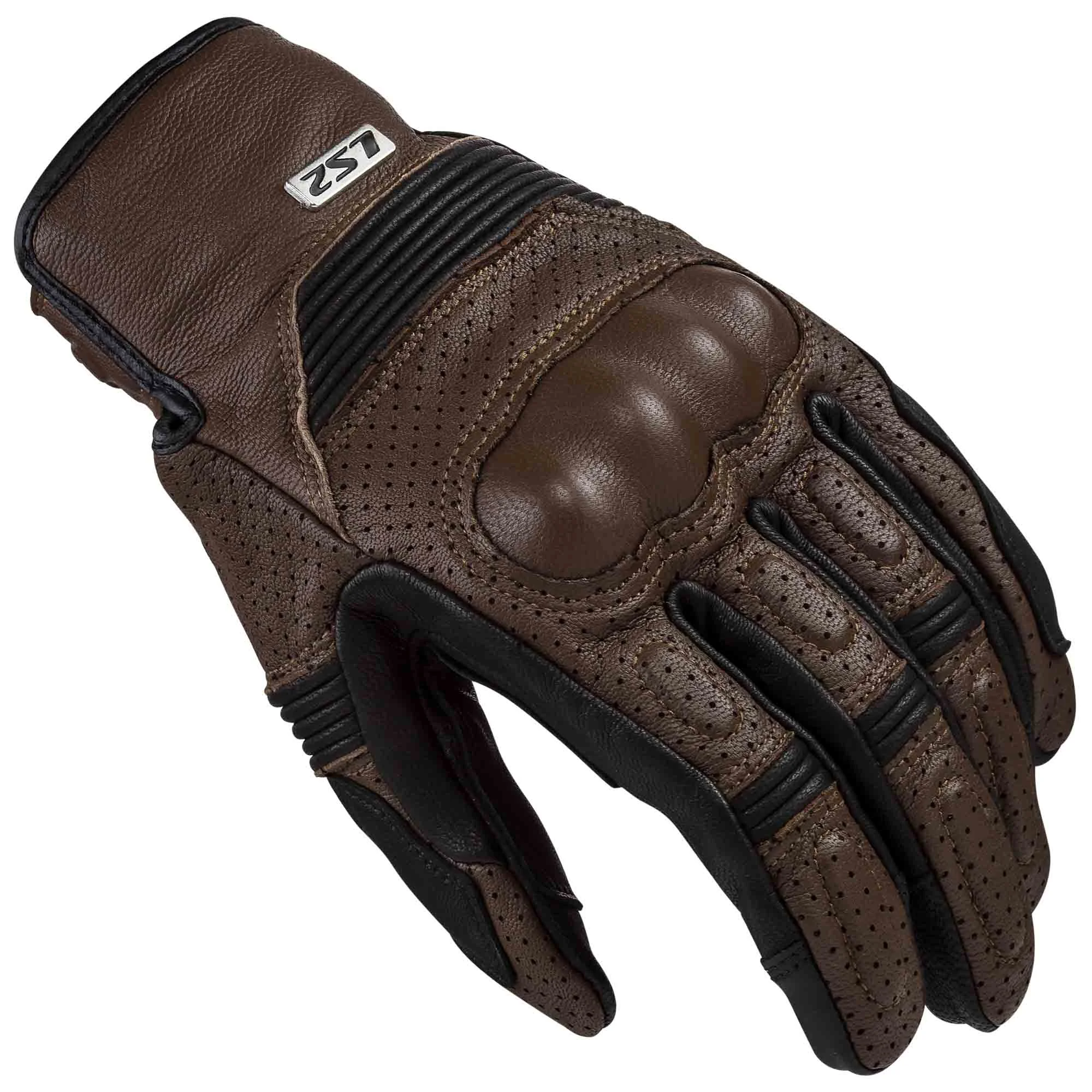 GUANTES VEL LS2 M CAFE/NGO DUSTER PIEL