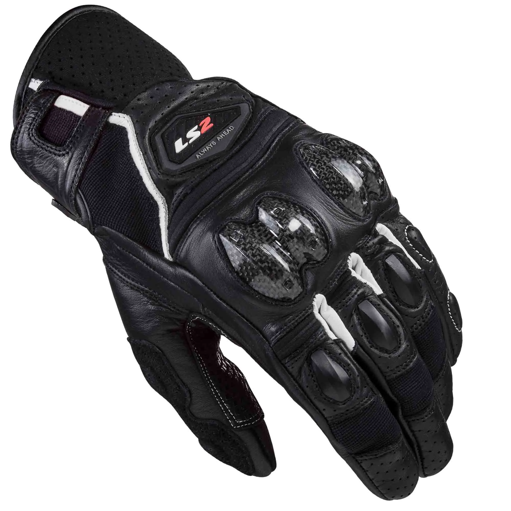 GUANTES VEL LS2 XXL NGO/BCO SPARK 2 PIEL