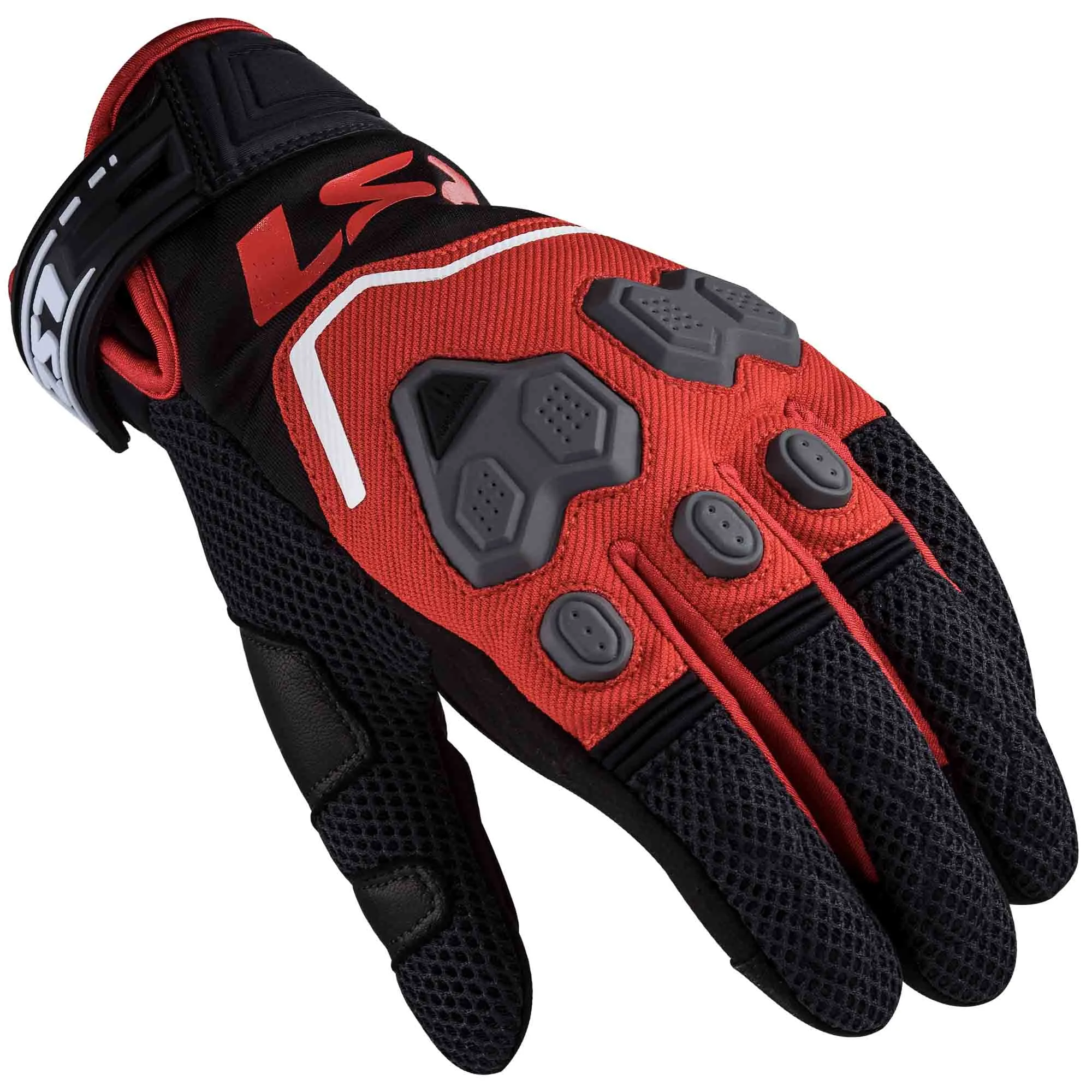 GUANTES VEL LS2 S NGO/ROJ VEGA TEXTIL