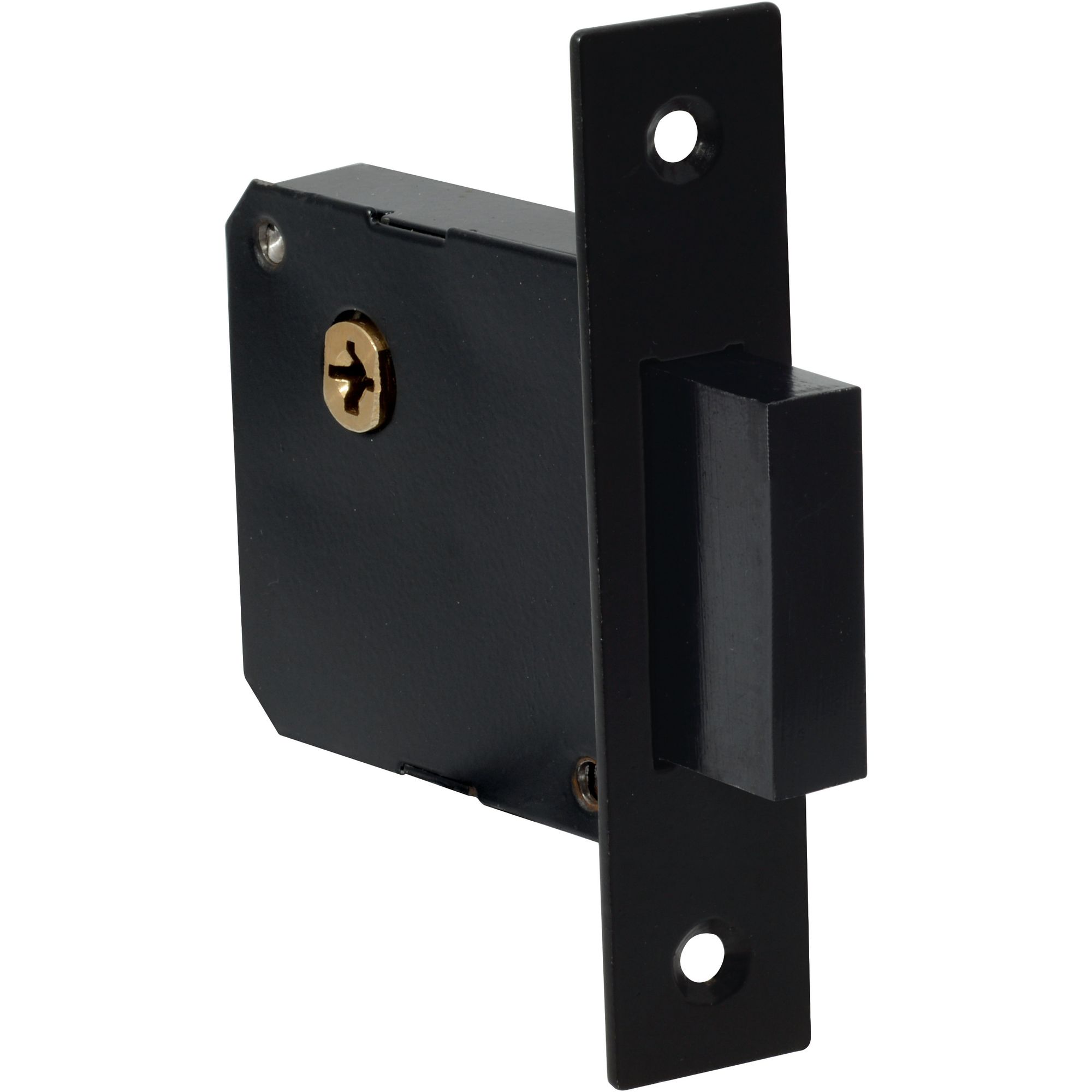 Cerrojo para embutir auxiliar, función doble, latón antiguo, llave tetra, en caja Lock