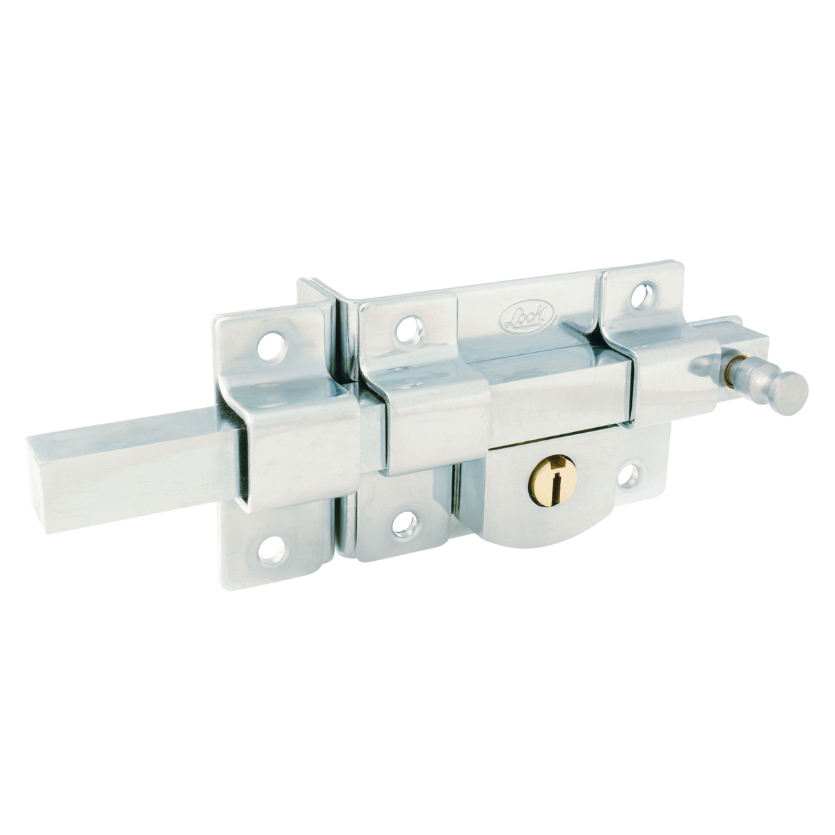 Cerradura de barra fija función izquierda, cromo brillante, llave estándar, blíster Lock