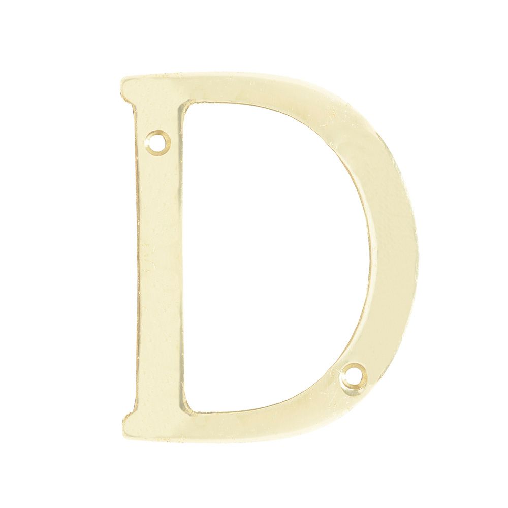 Letra D slim 4" latón brillante Lock