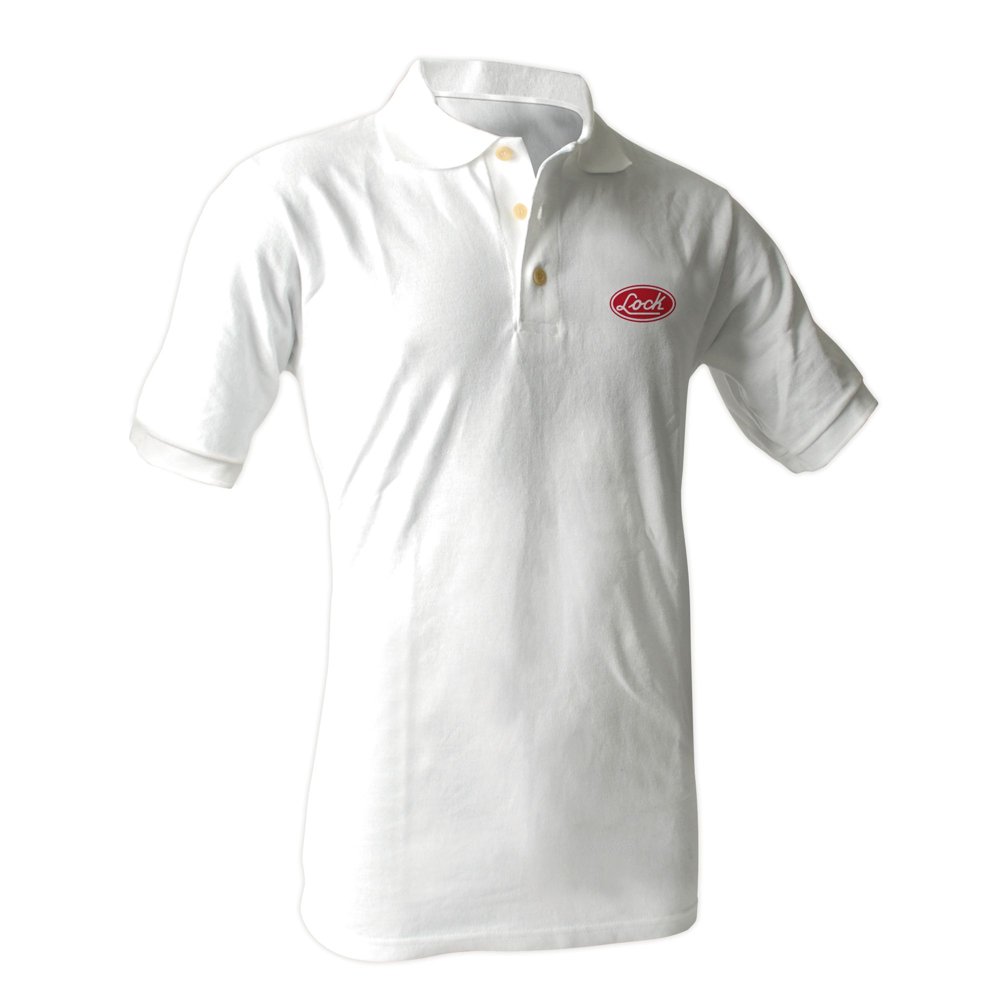 Playera tipo polo para caballero, color blanco talla CH Lock