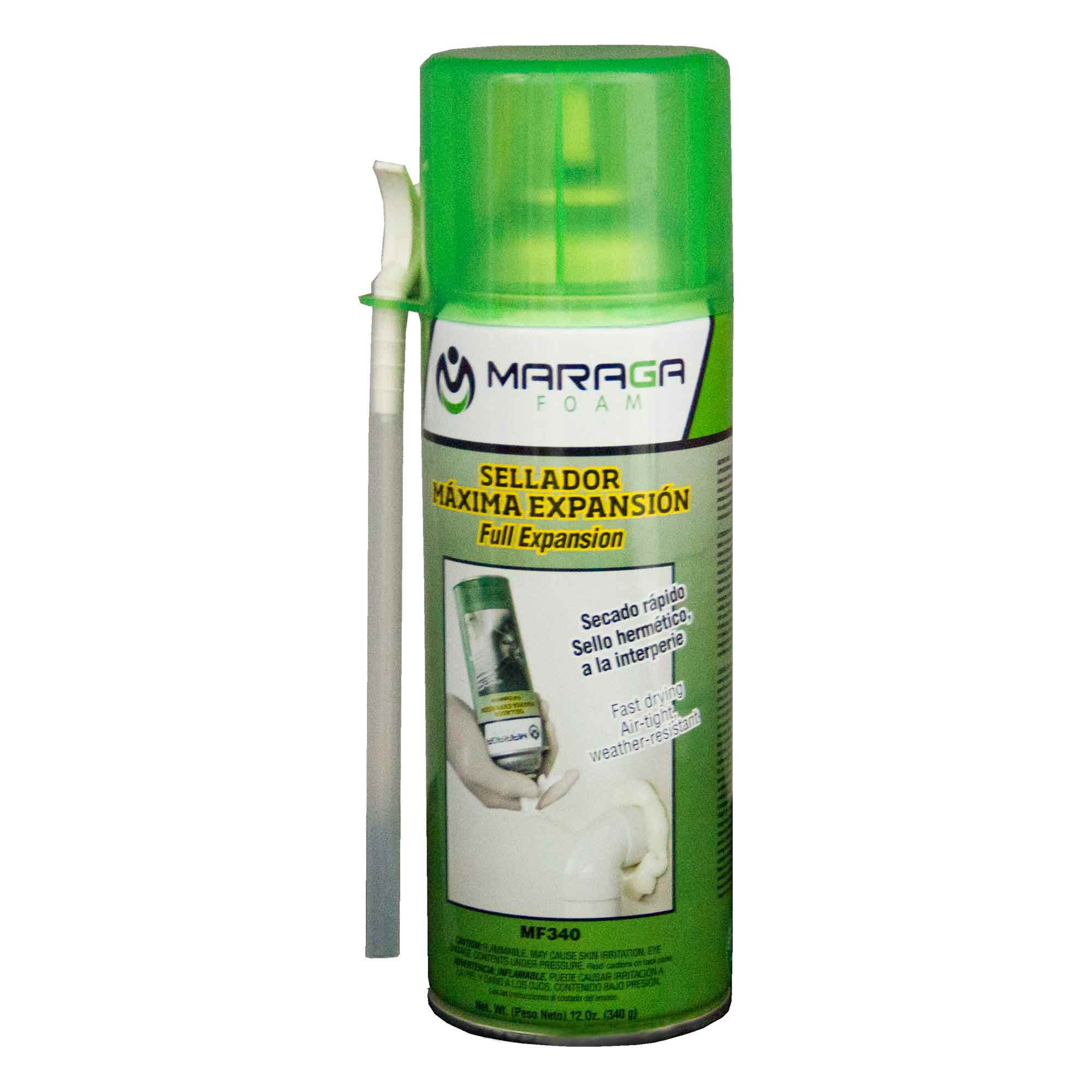 Espuma Poliuretano FOAM340 Sellador Expansivo 340g Aislante Térmico y Acústico Espuma Poliuretano de 12 Oz