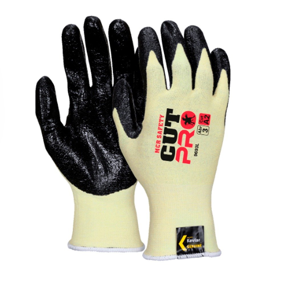 Guante Resistente al Corte Kevlar Amarillo Palma de Nitrilo Amarillo MCR 9693