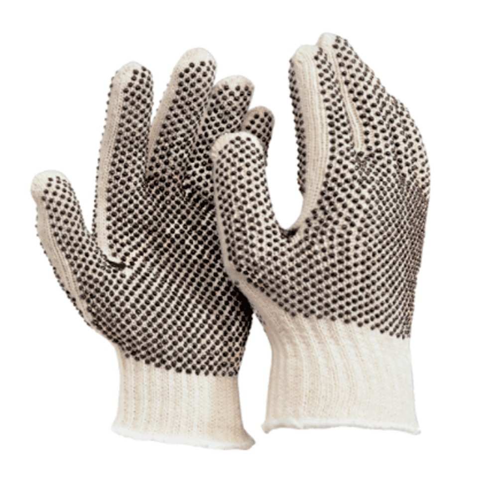 Guante Japonés Cal 7 con Puntos de PVC de Algodón/Poliéster Crudo MCR SX190LD2