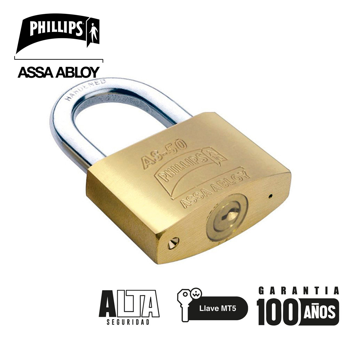 PHILLIPS - CANDADO LATON AS-60 CAJA