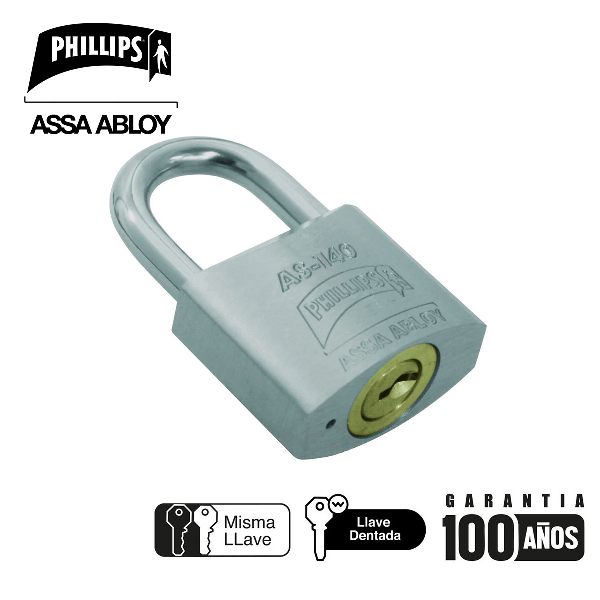 PHILLIPS - CANDADO METALICO AS-140 CAJA