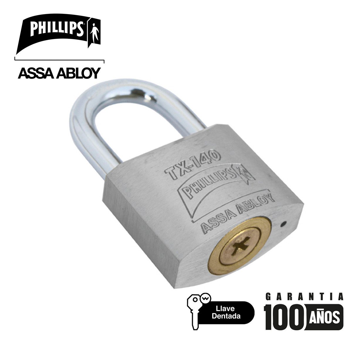 PHILLIPS - CANDADO METALICO TX-140 CAJA