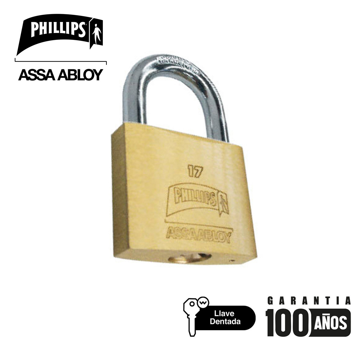 PHILLIPS - CANDADO LATON 17 CAJA