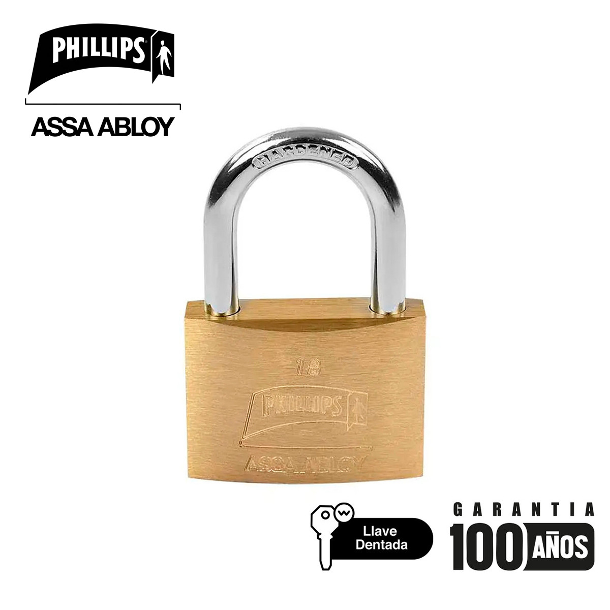 PHILLIPS - CANDADO LATON 18 CAJA