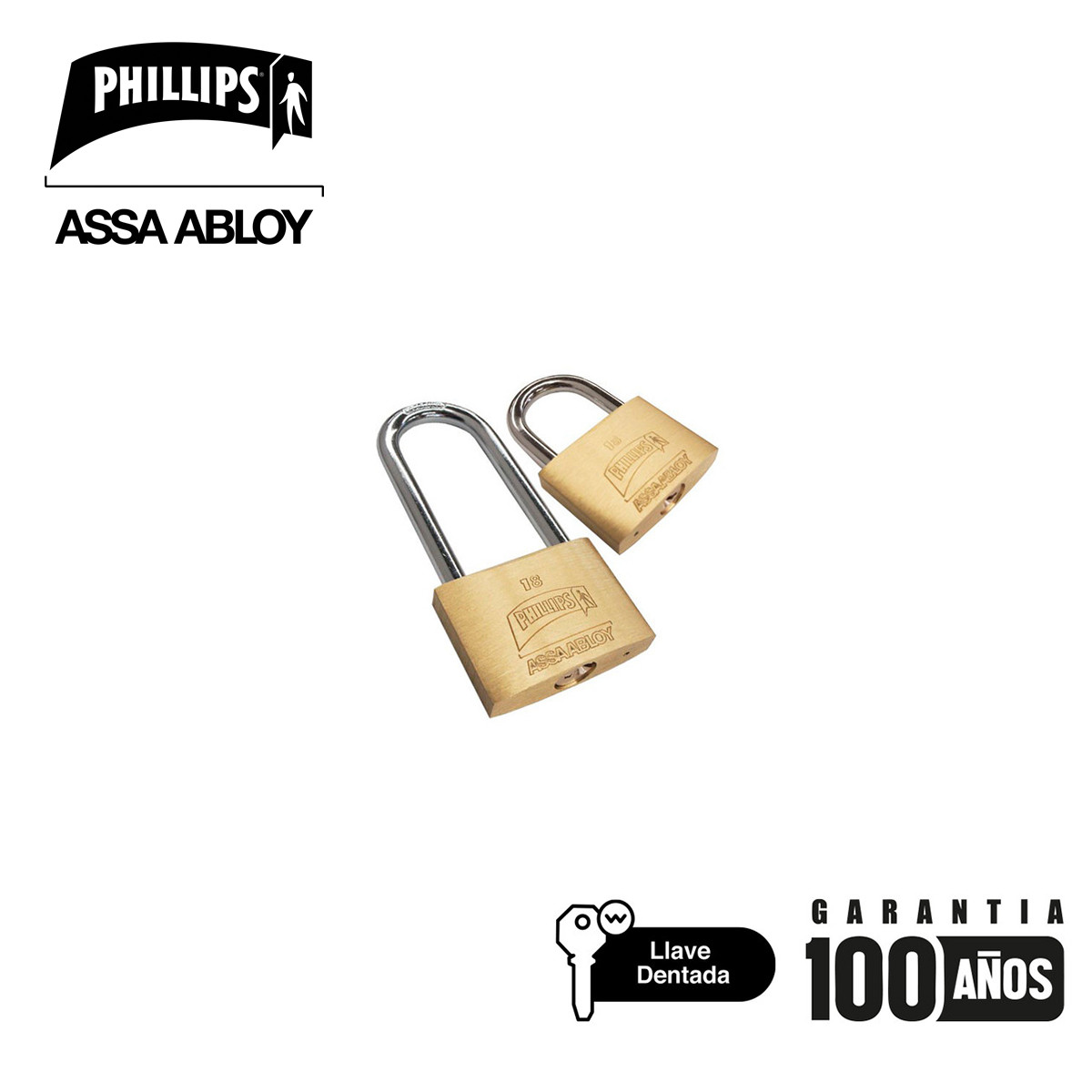 PHILLIPS - CANDADO LATON 18GL CAJA