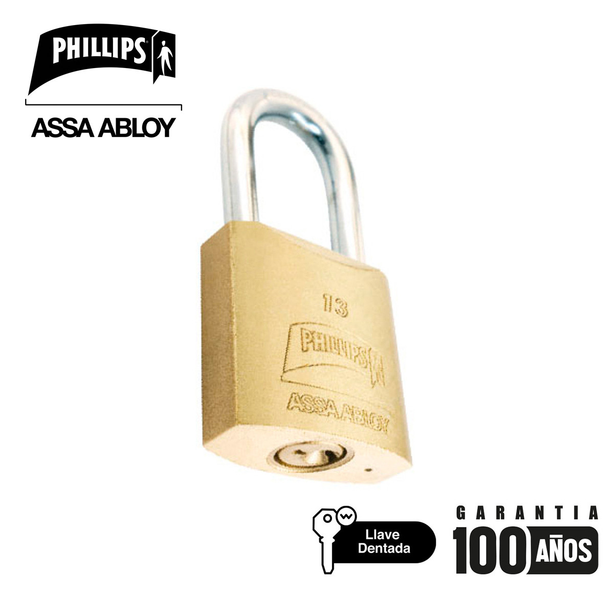 PHILLIPS - CANDADO LATON 13GL BLIST ER