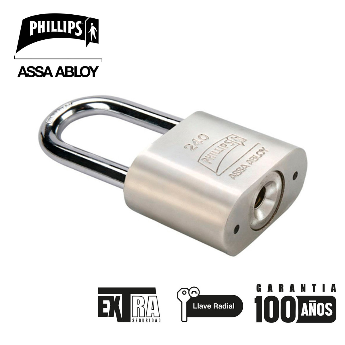 PHILLIPS - CANDADO ACERO 240GL BLIS TER