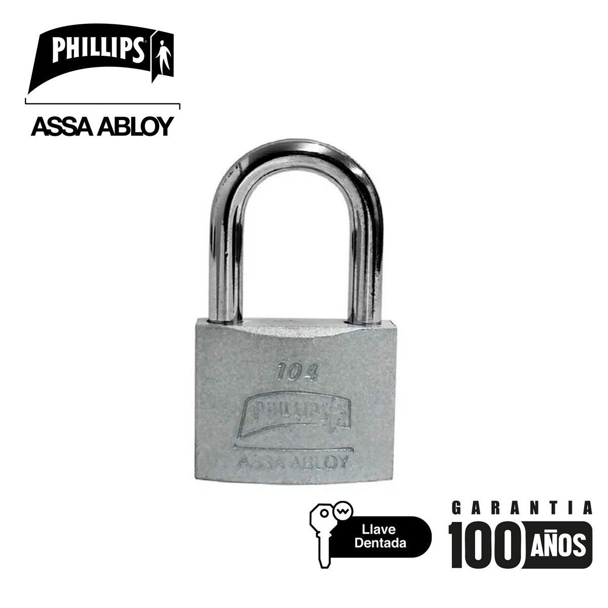 PHILLIPS - CANDADO HIERRO 104GL CAJA