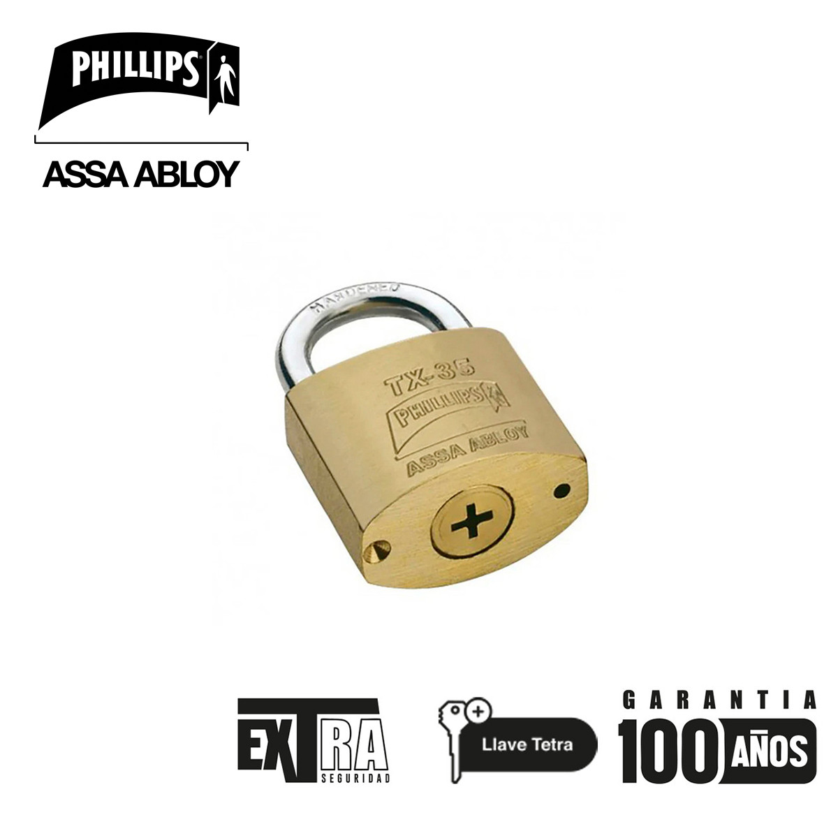 PHILLIPS - CANDADO LATON TX-35 CAJA