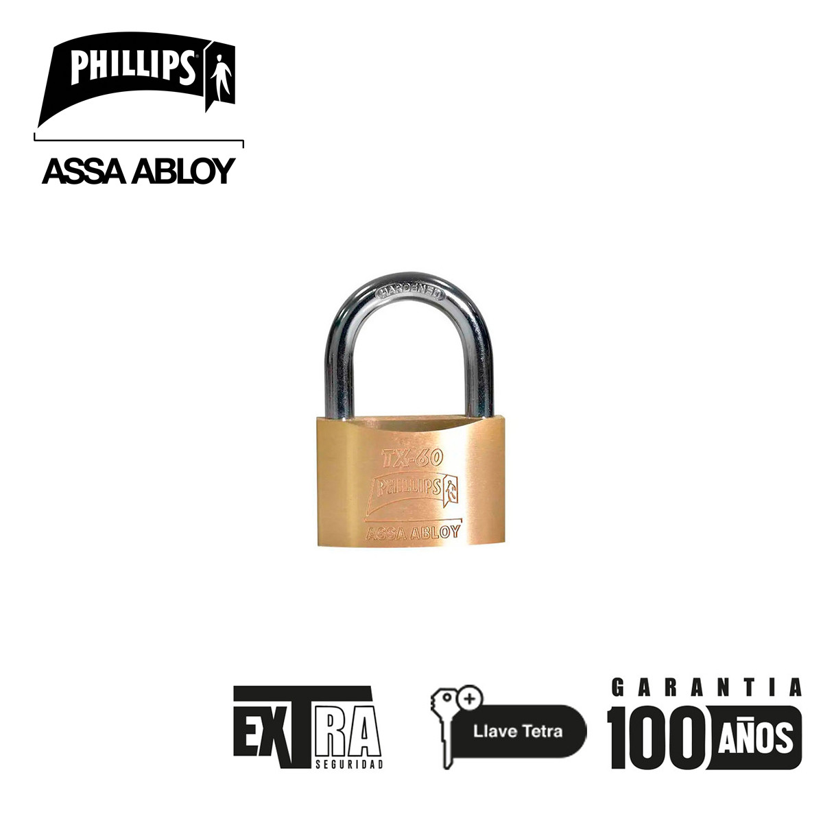 PHILLIPS - CANDADO LATON TX-60 CAJA
