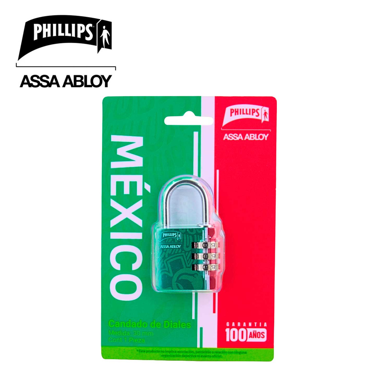 PHILLIPS - CANDADO DIALES TRICOLOR PHI