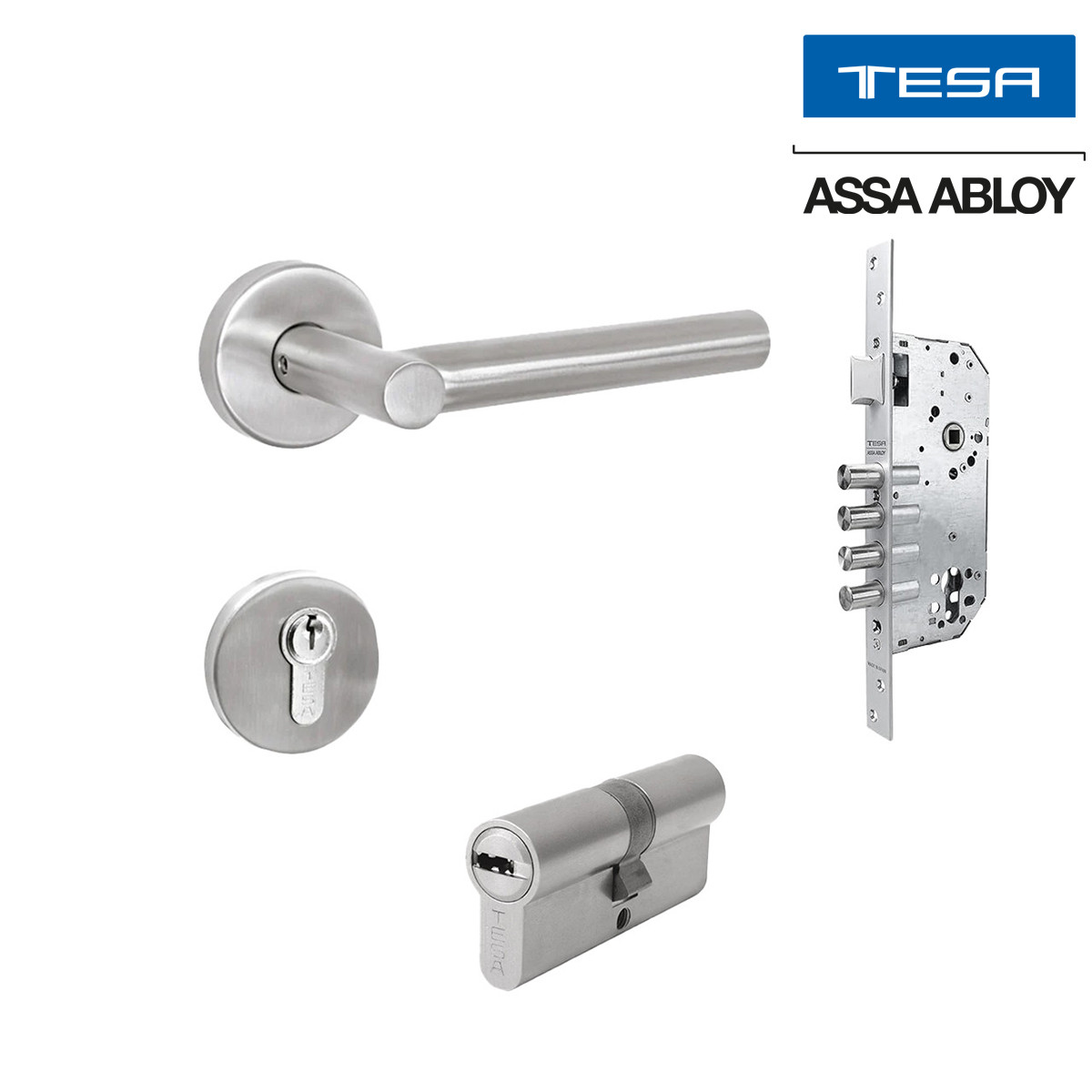 TESA - LAZIO PLACA LARGA DOBLE ROSETA M-M REVERSIBLE RB100 T60 LM 35X35 CAJA MTO (MAKE TO ORDER)