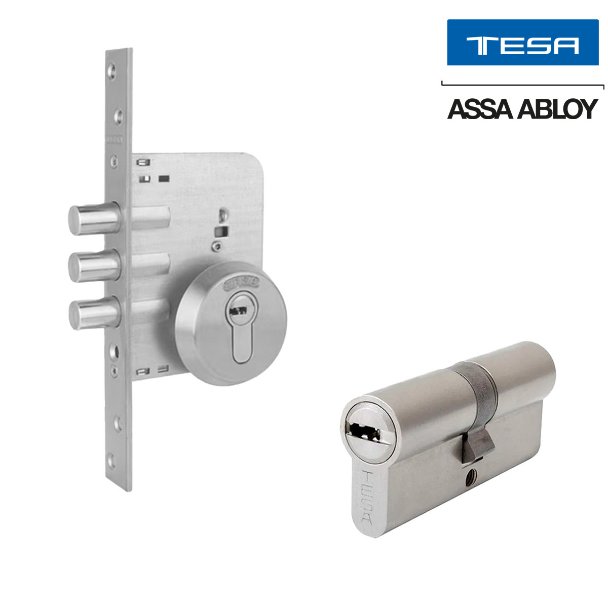 TESA - MECANISMO RB201 CON CILINDRO TX80 30X30 LL NIQUEL MTO (MAKE TO ORDER)