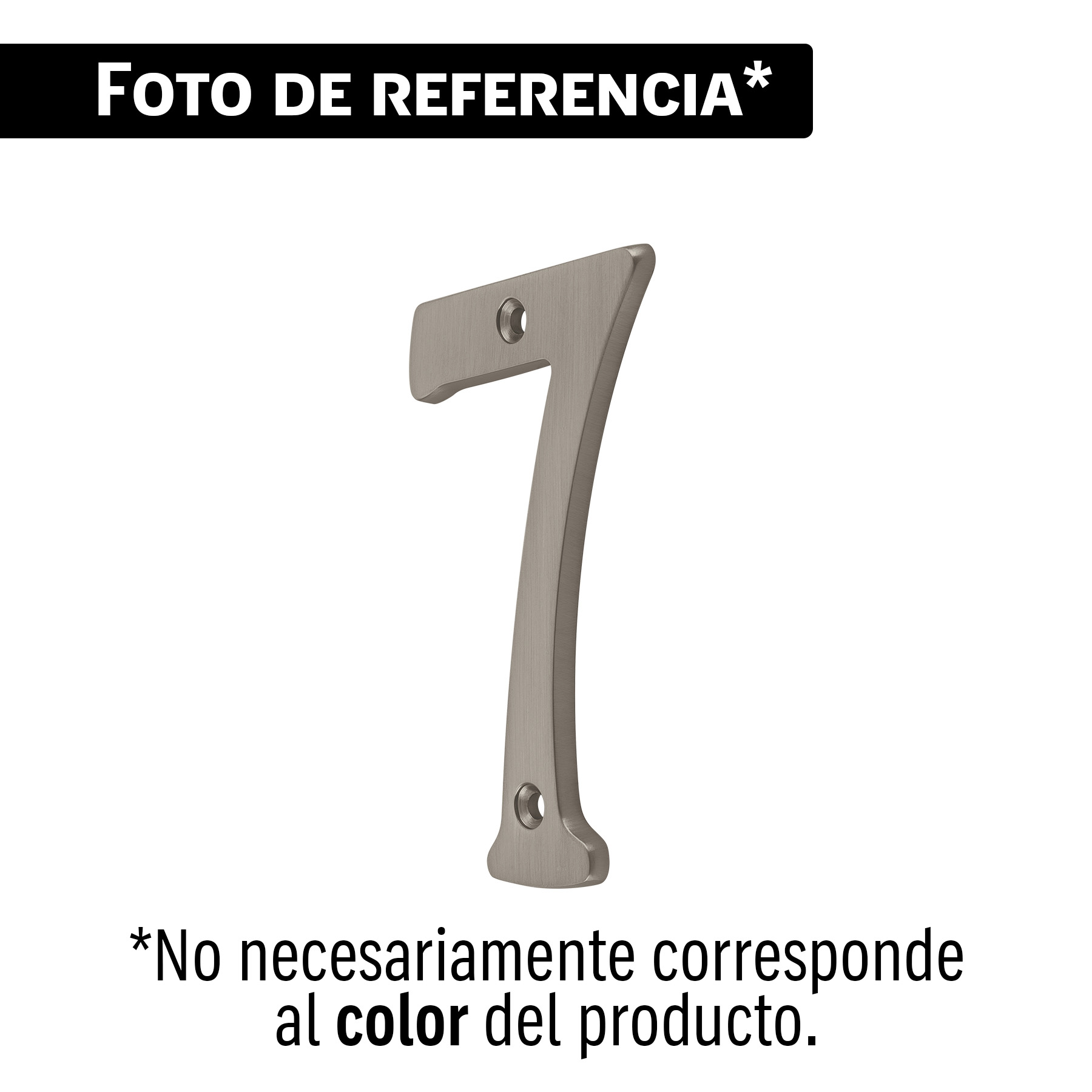 Número 7 de latón sólido 4', níquel satín, HERMEX