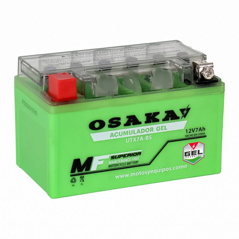ACUMULADOR GEL OSAKA UTX7A-BS (YTX7A-BS) (8 PIEZAS X CAJA)