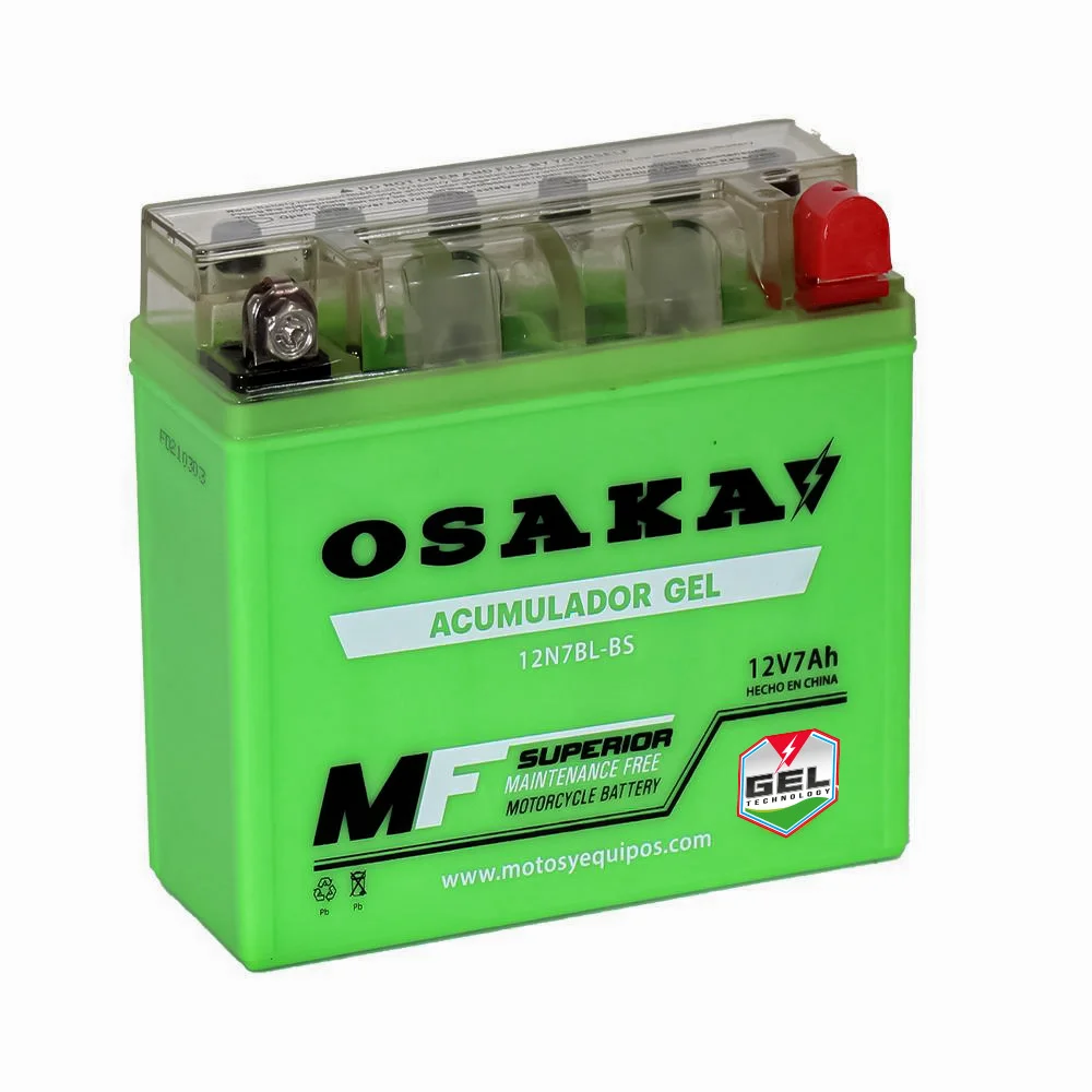 ACUMULADOR GEL OSAKA 12N7BL-BS (YB7BL-B) (10 PIEZAS X CAJA)