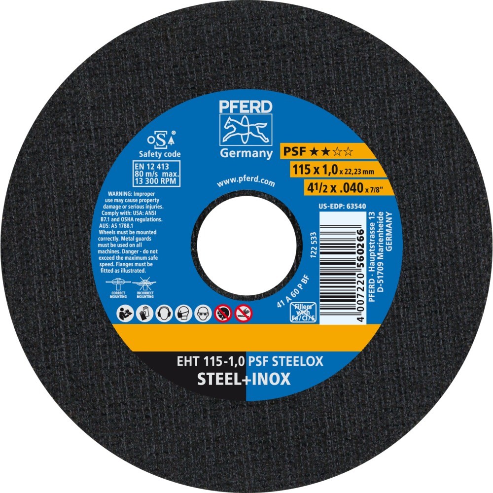 Disco de Corte de Buen Rendimiento para Acero y Acero Inoxidable 25 Piezas PFERD