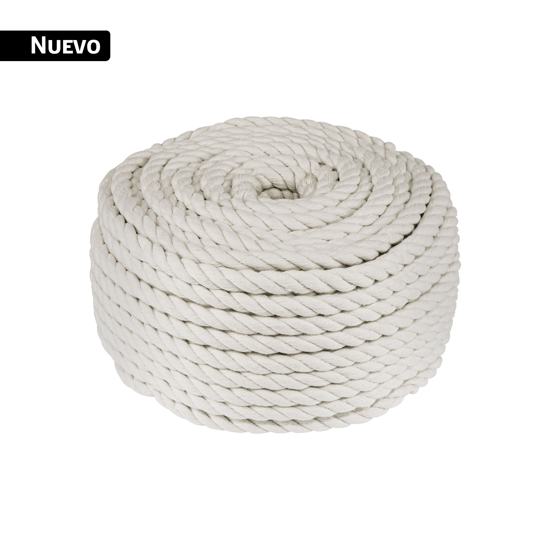 Piola de algodón de 8 mm, rollo, natural, 1 kg, FIERO