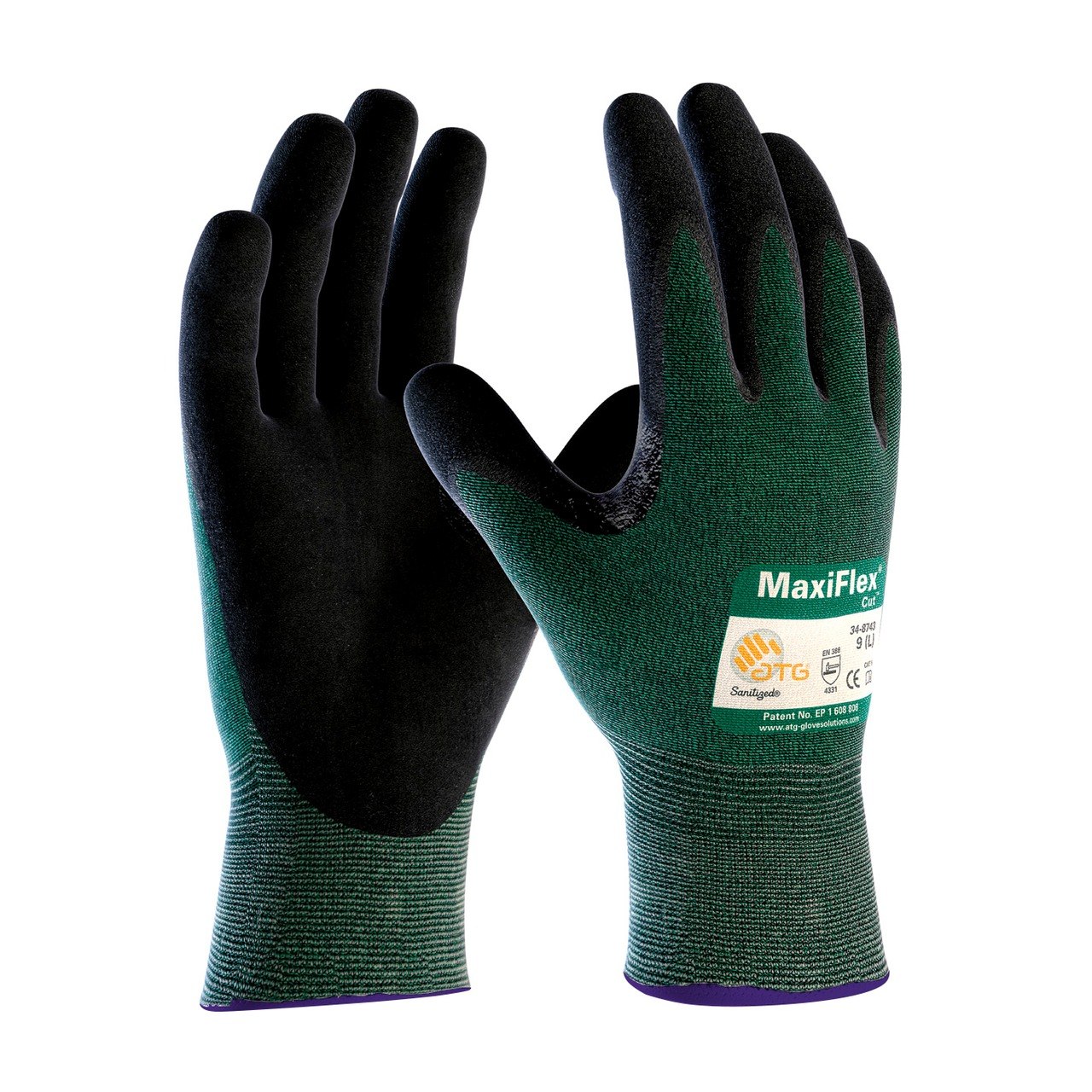 Guante Resistente al Corte A2 Tejido con Empuñadura de Microespuma de Nitrilo Verde PIP 34-8743