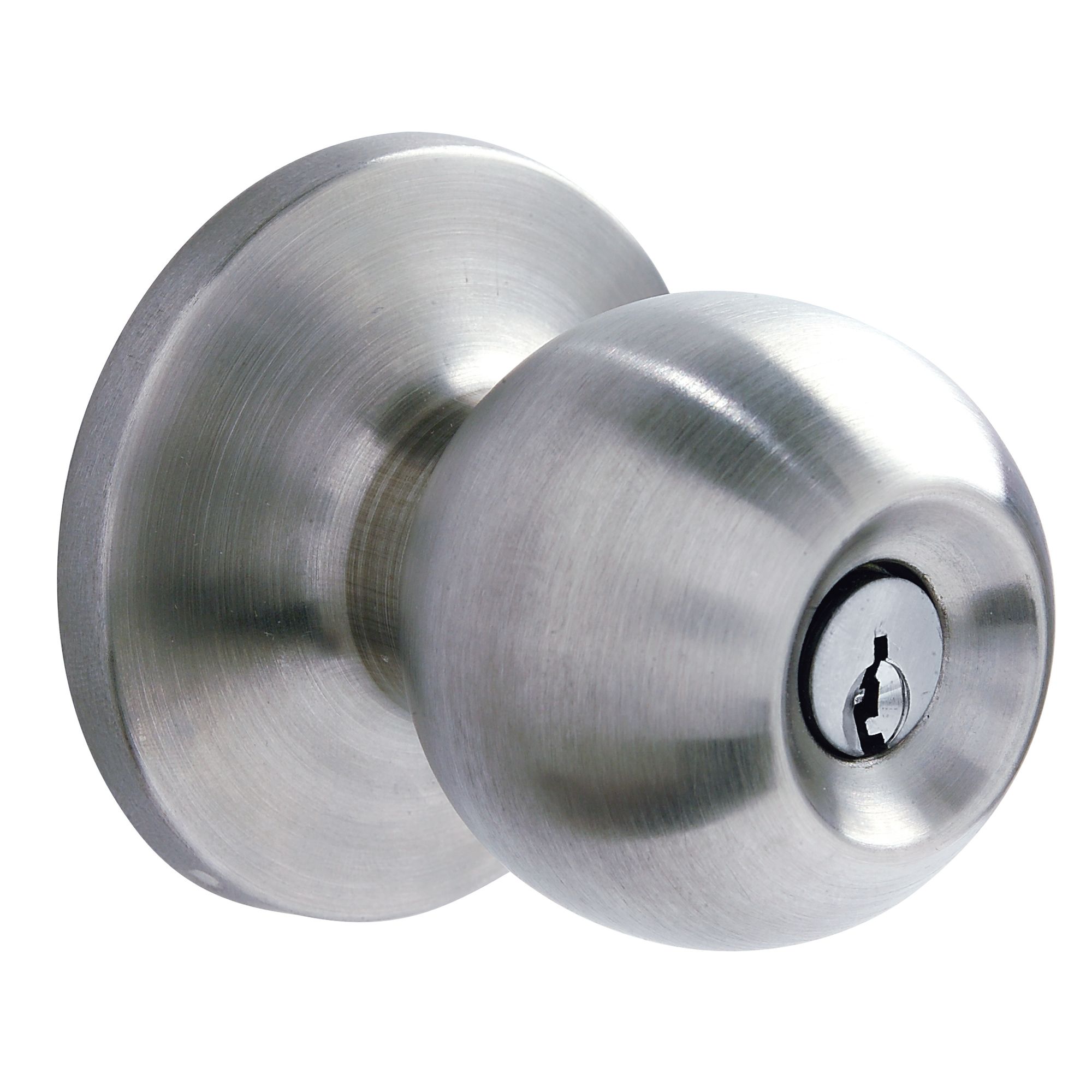 Pomo cilíndrico bola función entrada, acero inoxidable, llave estándar, blíster Prolok