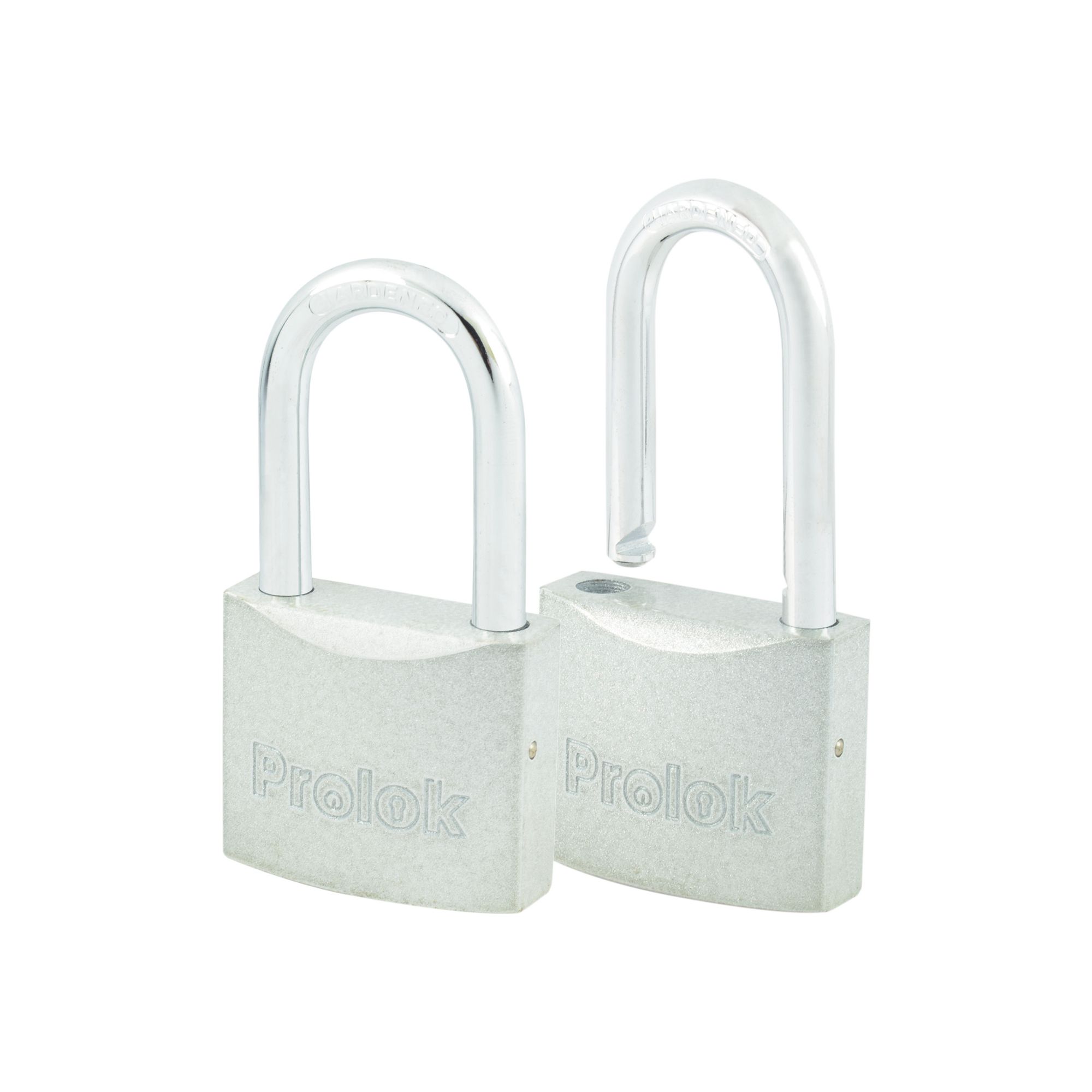 Juego de candados de acero largos 45 mm, llave estándar, 2 piezas Prolok