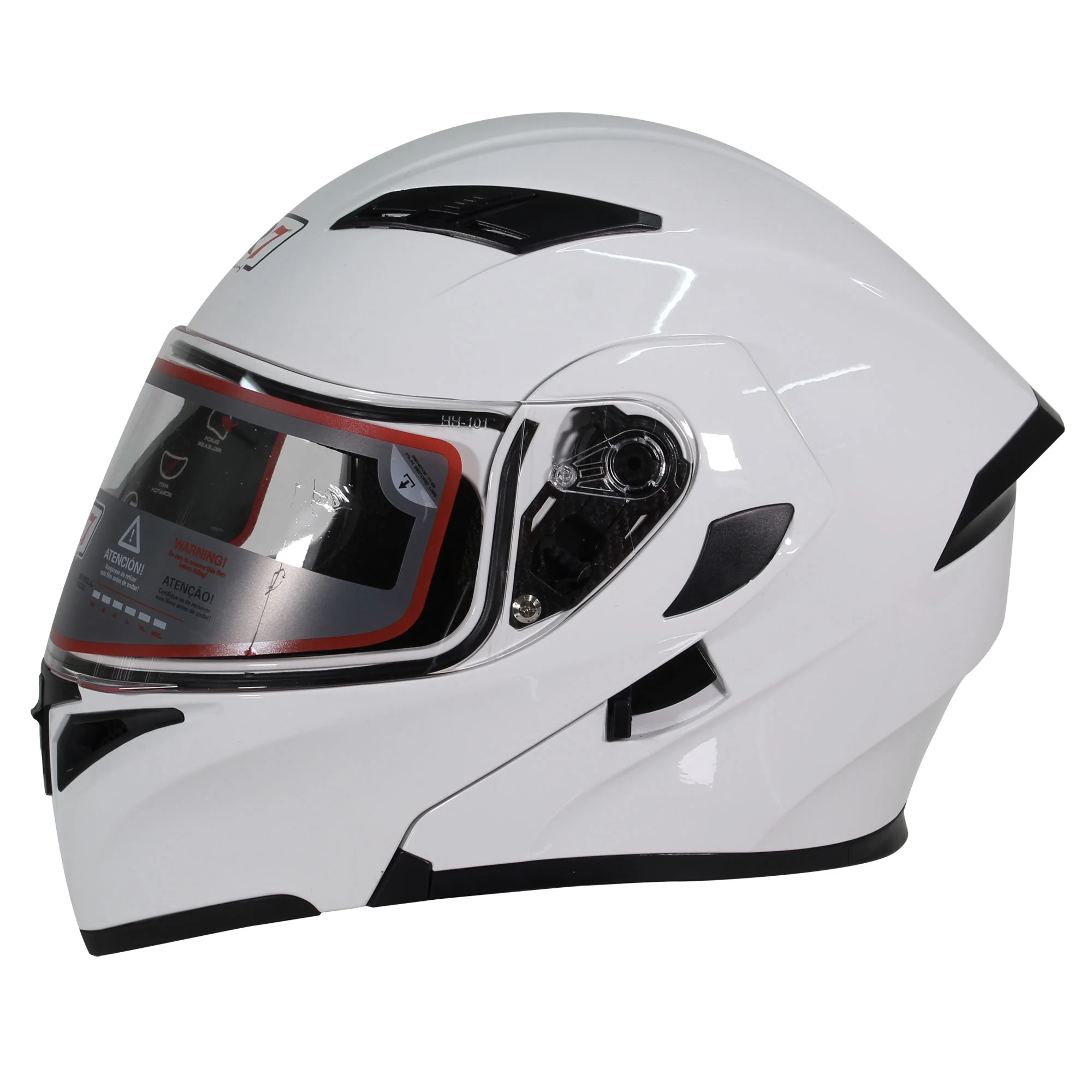 CASCO ABATIBLE R7 RACING UNSCARRED SOLID DOBLE MICA DOT L BL
