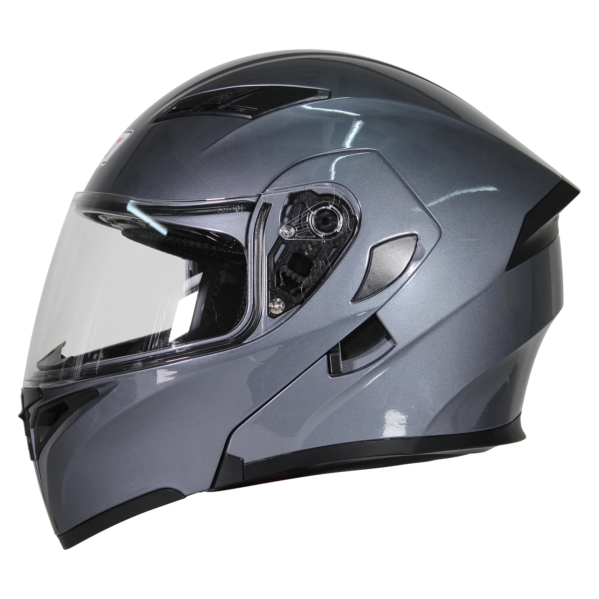 CASCO ABATIBLE R7 RACING UNSCARRED SOLID DOBLE MICA DOT L GR