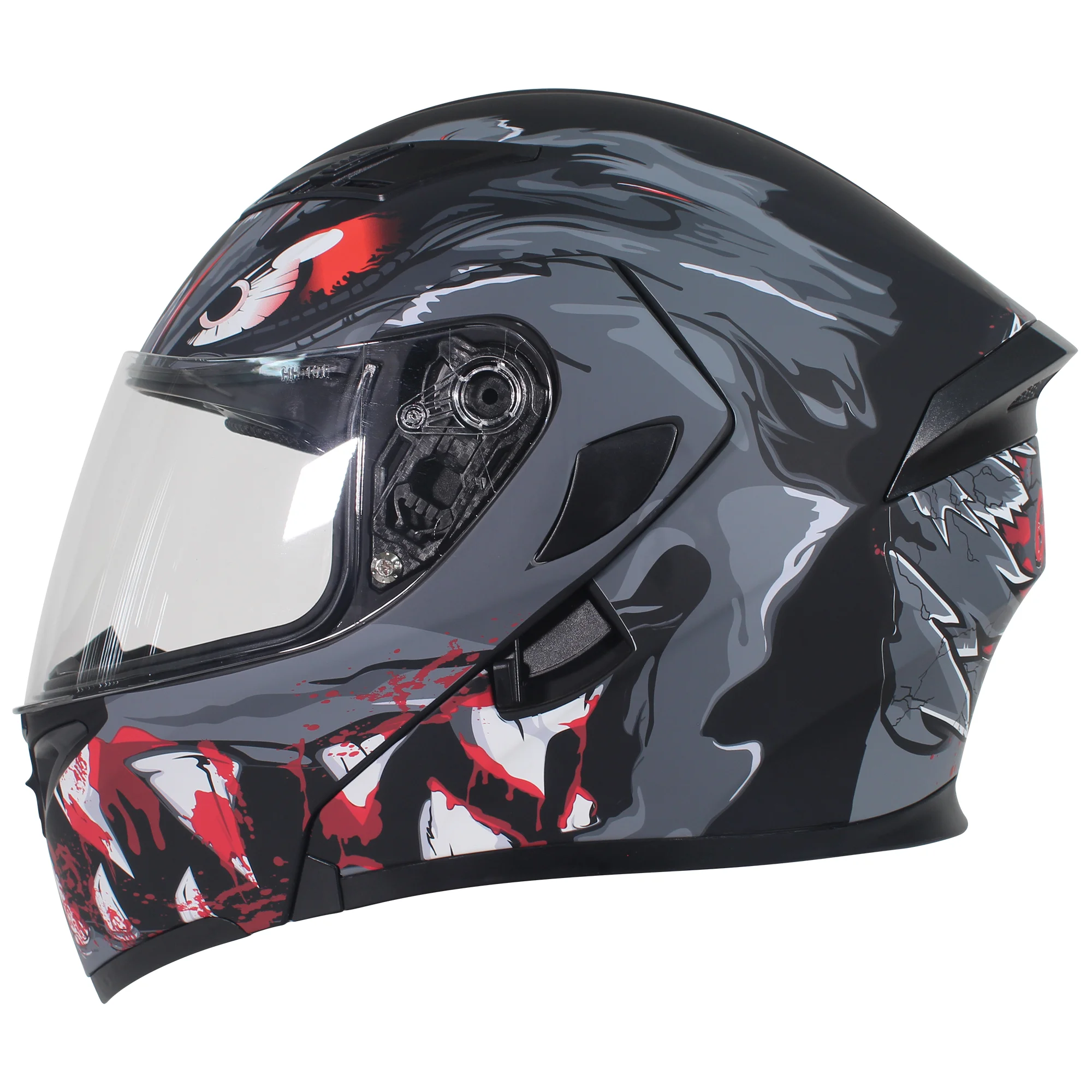 CASCO ABATIBLE R7 RACING UNSCARRED REX DOBLE MICA DOT L GRS/
