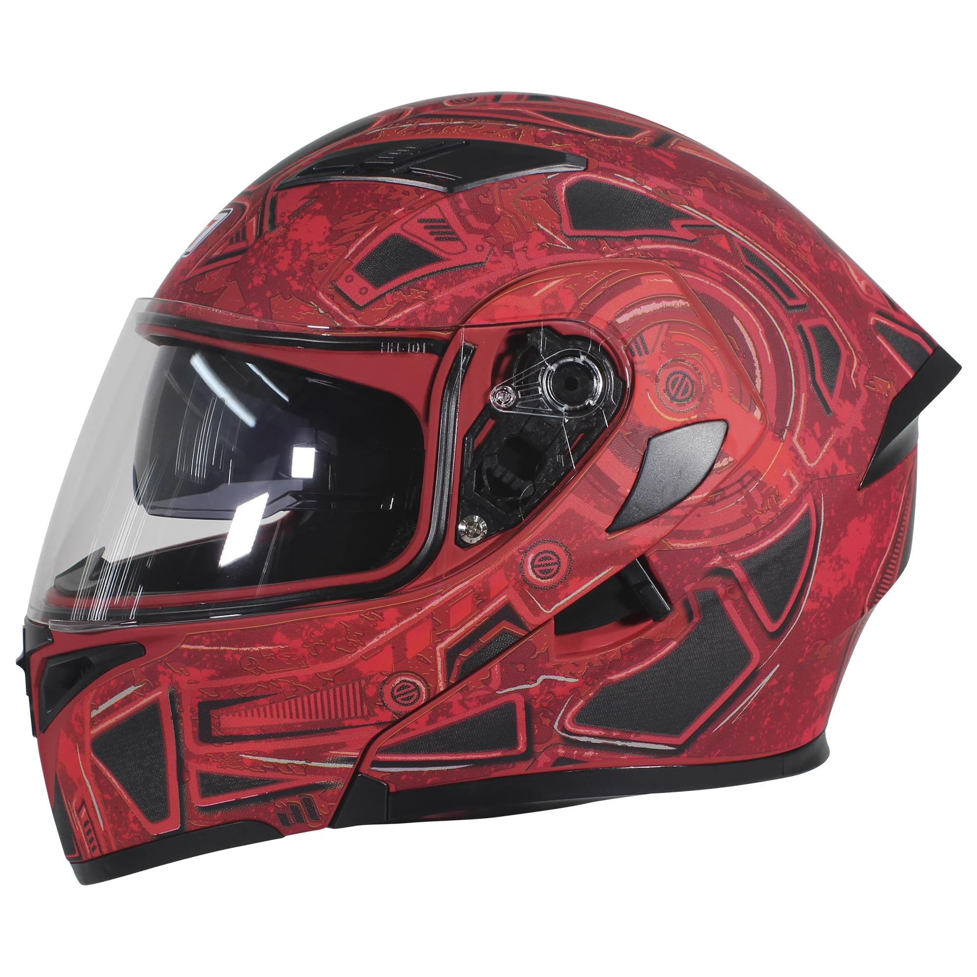 CASCO ABATIBLE R7 RACING UNSCARRED MILITAR DOBLE MICA DOT XL