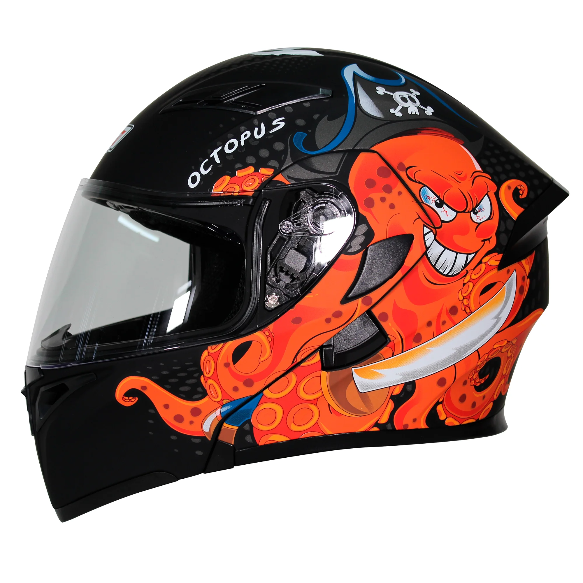 CASCO ABATIBLE R7 RACING UNSCARRED OCTOPUS DOBLE MICA DOT L