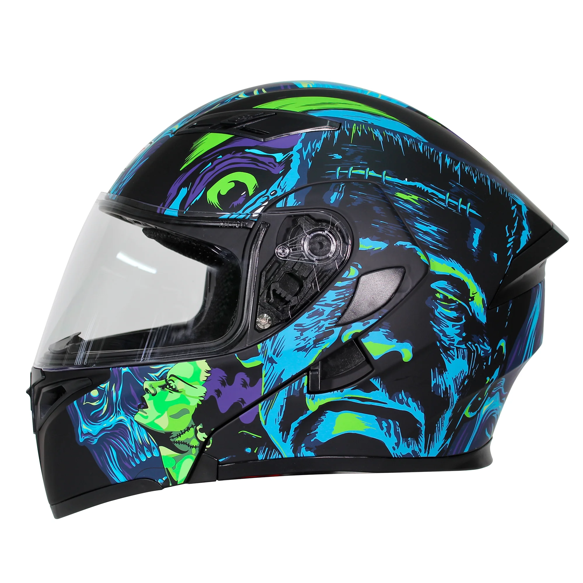 CASCO ABATIBLE R7 RACING UNSCARRED FRANK DOBLE MICA DOT L NG
