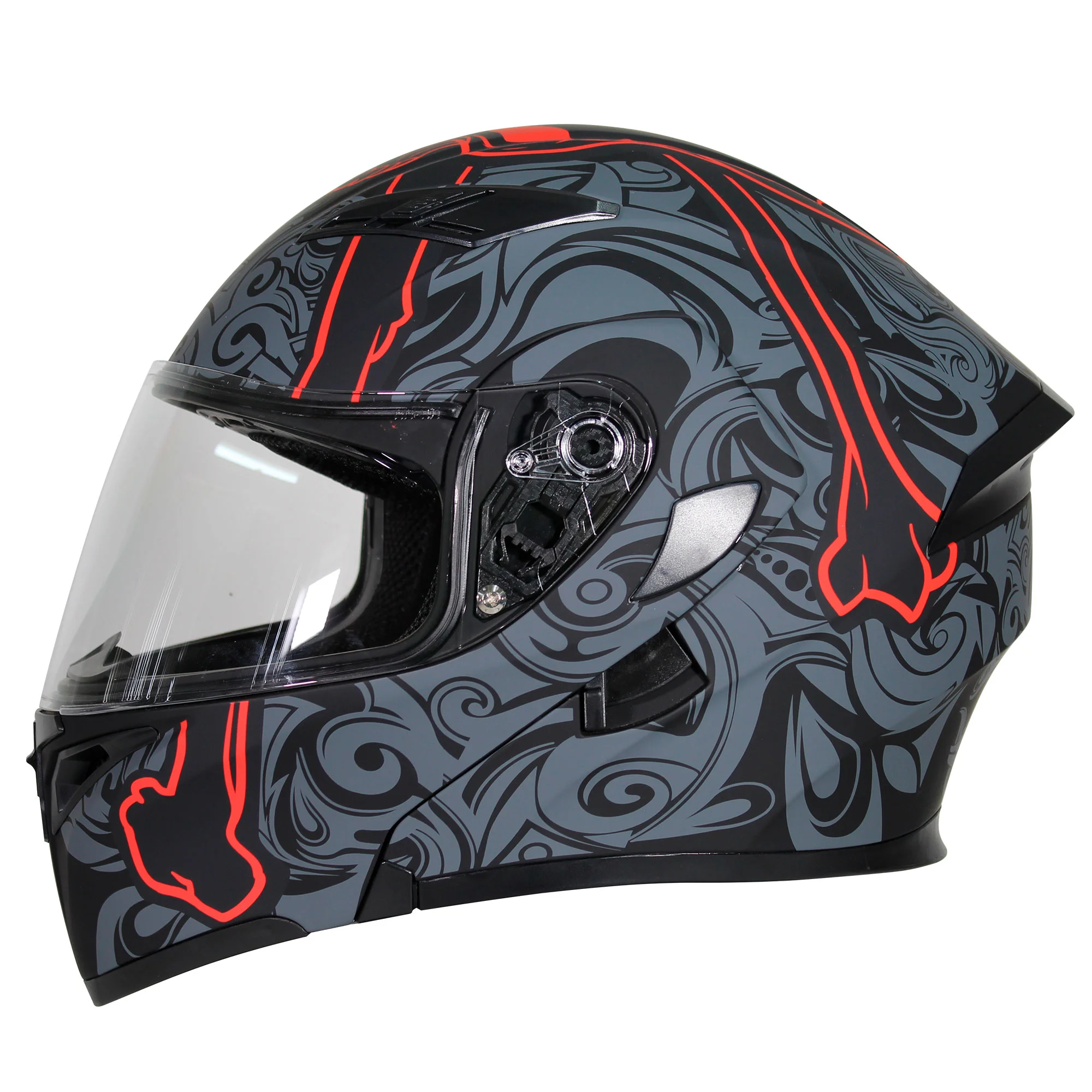 CASCO ABATIBLE R7 RACING UNSCARRED TRIBAL SKULL DOBLE MICA D