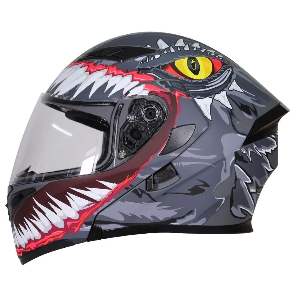 CASCO ABATIBLE R7 RACING UNSCARRED DIENTOIDE DOBLE MICA DOT