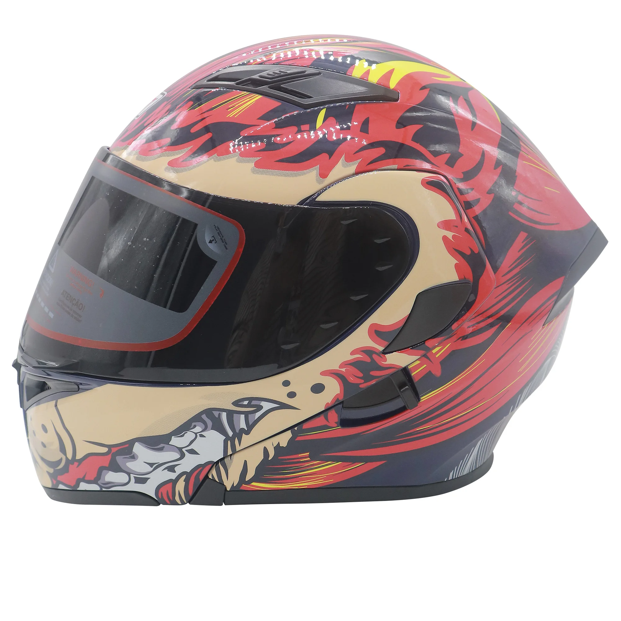 CASCO ABATIBLE R7 RACING UNSCARRED WEREWOLF DOBLE MICA DOT X